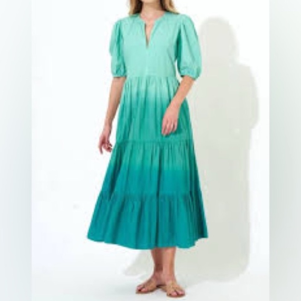 OLIPHANT Ombré Puff Sleeve Maxi Dress size Small